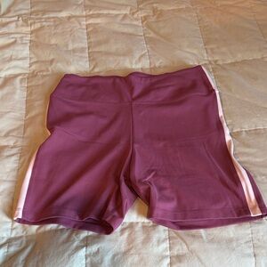 PINK Victoria's Secret Mauve Bike Shorts with White Side Stripe